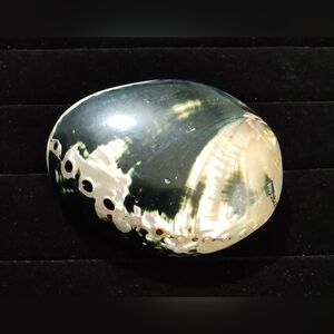 Vintage Abalone Shell Belt Buckle Beautiful Artisan Made Iridescent Bohemian‎